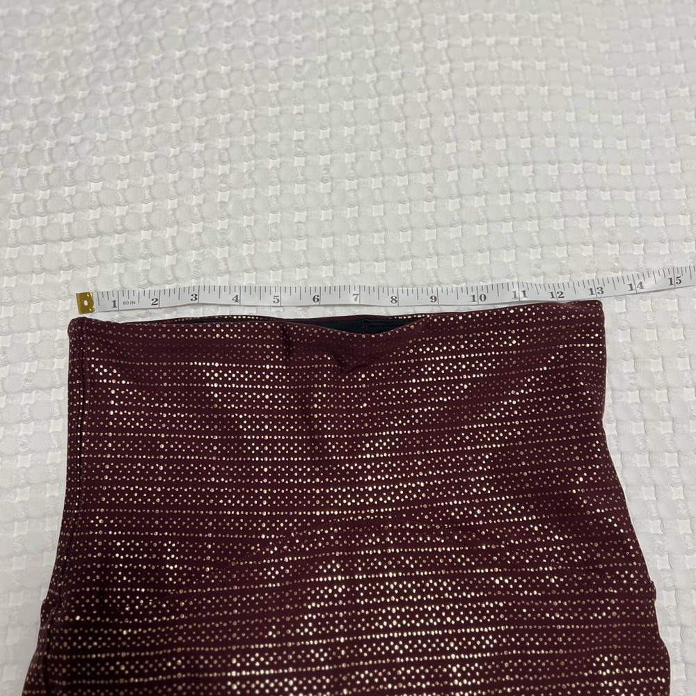 SPANX Booty Boost Active 7/8 Leggings in Metallic Mist Wine/Rose Gold - Picture 11 of 13